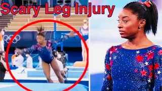 Simone Biles in tears after leg injury! Out of Tokyo Olympics!😭💯￼