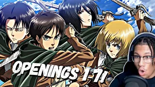 REACTING to EVERY Attack on Titan Opening (1-7)