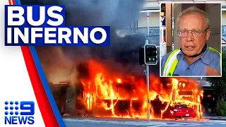 Fire engulfs bus in Sydney’s inner west | 9 News Australia | 9 News Australia