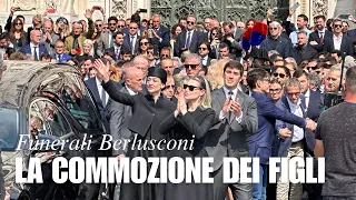 Funerali di Silvio Berlusconi: la commozione dei figli e di Marta Fascina