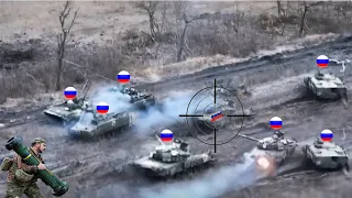 Terrible Attack: Ukrainian Javelin Missile destroyed dozens of Russian tanks & troops in Bakhmut