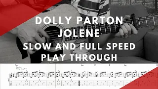 Jolene Play Through - Slow and Full Speed - Guitar Lesson Tutorial With Tabs