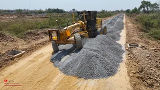 Excellent Plowing Gravel Trimming On Road Build Foundation Skills Work Operator​ Motor Grader Trucks