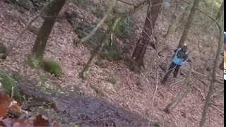 Huge troll chasing man in the Norwegian woods