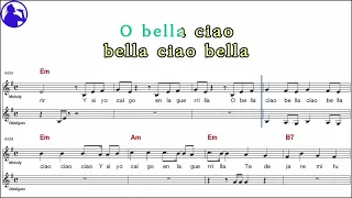 Diego Moreno-Bella ciao karaoke sheet music,MR for players,chord,chorus,Lyrics add(Ye karaoke)