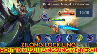 ZILONG LOCK LING? MUSUH 10 MENIT LANGSUNG SURENDER!! BUILD DAN EMBLEM TERBAIK ZILONG  - MLBB