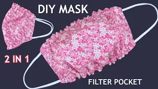 New Style Diy Breathable Face Mask 2 IN 1 With Filter Pocket Easy To Make Sewing Tutorial At Home |