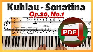 Kuhlau - Sonatina in C Major Opus 20, No. 1 | Piano Sheet Music | Piano Tutorial