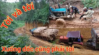 Hai con xe cày lầy không lối thoát _ tời liên tục _ xe cày iseki 4500 mãi đỉnh / Xe độ Tây nguyên