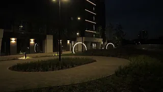 ЖК "Гарантия на Обрывной" в Краснодаре: ночная подсветка комплекса
