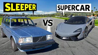 McLaren 570S Spider vs Gingium's Sleeper Volvo wagon // THIS vs THAT