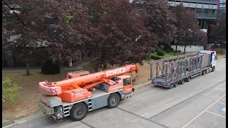 LIEBHERR LTM 1030 vom KRANDIENST SCHULZ bei der Montage Kabelhilfsbrücke, Teil 1