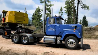 Moving a Tigercat - (Mack Superliner) - Heavy Logging Haul - American Truck Simulator