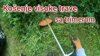 Košenje visoke trave sa trimerom.  Kako efikasno kositi sa silkom?