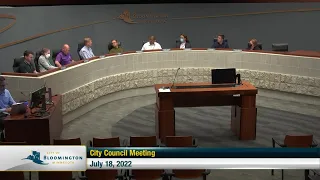 July 18, 2022 Bloomington City Council Meeting