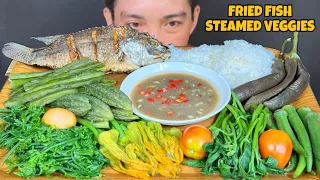 Pritong Isda,Steamed Veggies plus Ginamos Mukbang Asmr | Filipino Food Mukbang Philippines