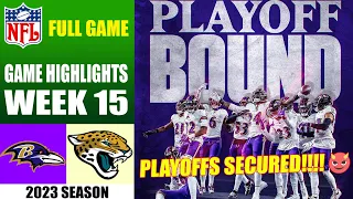 Baltimore Ravens vs Jacksonville Jaguars FULL GAME [WEEK 15] | NFL Highlights 2023