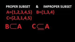 Proper Subset | Improper subset | Example