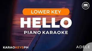 Hello - Adele (Lower Key - Piano Karaoke)