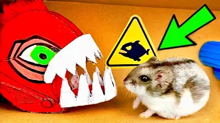 🐹JAWS Hamster Maze with Traps 😱[OBSTACLE COURSE]😱