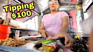WANT Some Of This? || Tipping $100 DOLLARS || Mexican Street Food