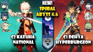 C2 Kazuha National and C1 Dehya Hyperburgeon | Spiral Abyss 4.6 Floor 12 | Genshin Impact