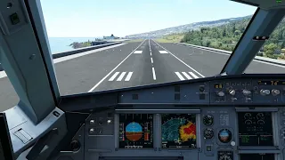 MSFS Fenix A320 Landing Madeira LPMA RWY23