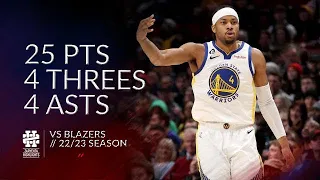 Moses Moody 25 pts 4 threes 4 asts vs Blazers 22/23 season