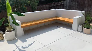 DIY Floating Concrete Garden Bench Seating