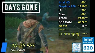 Days Gone | Intel HD Graphics 620 | i5-7200U | 8GB Ram | Gameplay