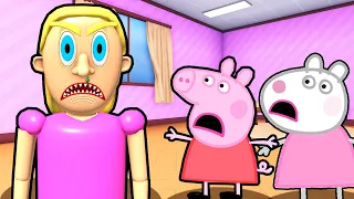 Peppa Pig and Suzy Sheep VS TEAM EVIL MOM ESCAPE IN ROBLOX