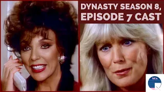 Dynasty Season 8, Episode 7 Cast with Linda Evans, Heather Locklear, Joan Collins and more.