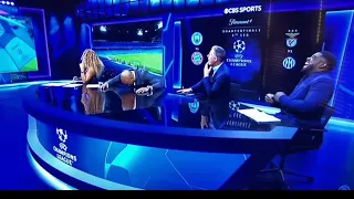 Jamie Carragher Tells Jules Breach that she has lipstick on her teeth on live air (CBS Sports)