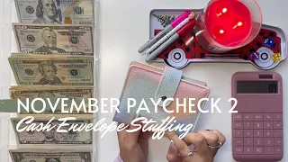 November 2022 Budget | Cash Envelope and Sinking Fund Stuffing | Paycheck 2 | 23 Year Old Budgeter