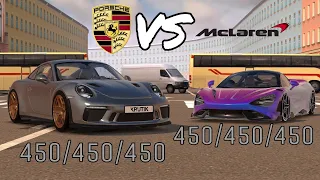 drag race Porsche vs McLaren |tuning club online