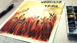 Little Known Watercolor Painting Technique That will  INSTANTLY Create Depth / Easy To Follow!