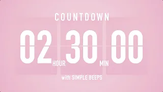 2.5 Hours Countdown Flip Clock Timer / Simple Beeps 🌸🔔