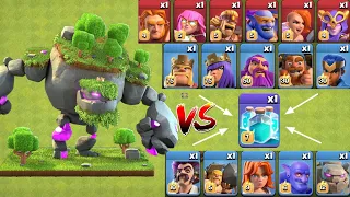 Mountain Golem vs All Ground Troops And Heroes Plus 1x Clone spell #clashofclans