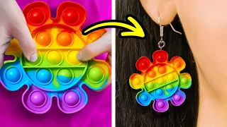 RAINBOW POP IT CRAFTS | Cool DIY Ideas With Fidget Toys That Will Satisfy You