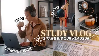 STUDY VLOG - 2 Tage bis zur Klausur (Tipps, Methoden & Motivation) 👩🏼‍💻📚🤓