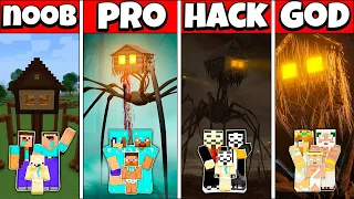 HOUSE HEAD TREVOR HENDERSON SCP BUILD CHALLENGE - NOOB vs PRO vs HACKER vs GOD Minecraft Animation