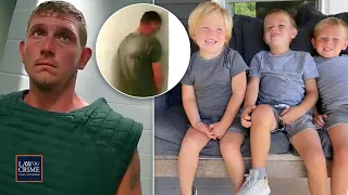 Bodycam: Dad Accused of Executing His 3 Kids Bangs His Head Against the Wall During Jail Booking