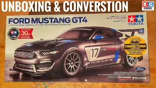 Tamiya Ford Mustang GT4 - TT02 Chassis Unboxing and why is it called a Mustang?