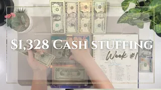 First Cash Stuffing of September 🍎 | $1,328 | Server Income | All Envelopes | Saveopoly | BB Budgets