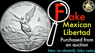 Fake silver Mexican Libertad from an auction! How to identify fakes.