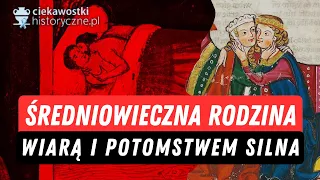 Średniowieczna rodzina wiarą i potomstwem silna.