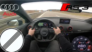 AUDI RS3 Sportback 400HP-Acceleration and Top Speed 280KM/H on German Autobahn POV Drive