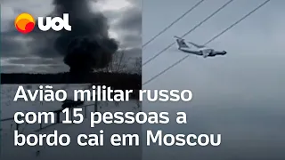 Avião militar russo com 15 pessoas a bordo cai ao nordeste de Moscou; vídeo flagra momento da queda