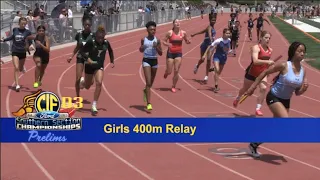 2023 TF - CIF-SS Prelims (D3) - 4x100 Relay (Girls, all 5 heats)