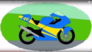 Zeichentrick-Malbuch - die Motorräder. Teil 2.